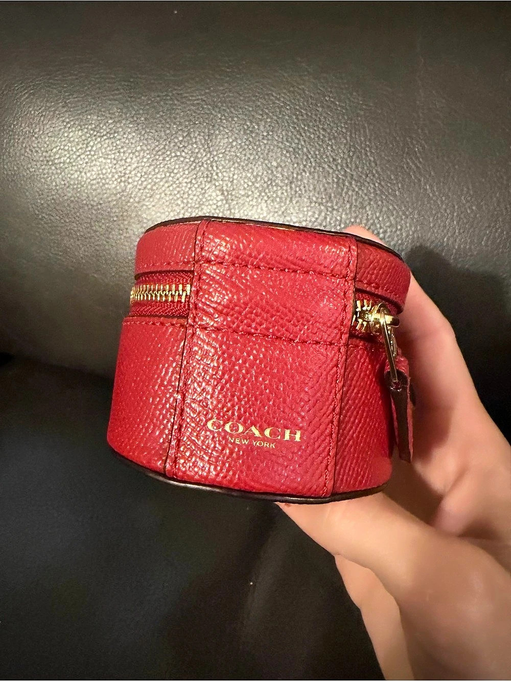 Coach Lunar New Year 2020 Year of the Rat Round Jewelry Case Red